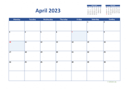 Calendar April 2023 for UK 02