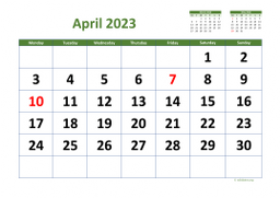 Calendar April 2023 for UK 03