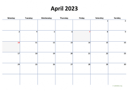 Calendar April 2023 for UK 04