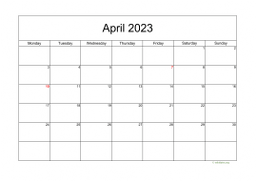 Calendar April 2023 for UK 05