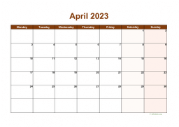Calendar April 2023 for UK 06