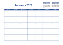Calendar February 2023 for UK 02