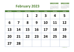 Calendar February 2023 for UK 03