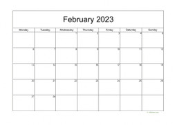Calendar February 2023 for UK 05