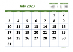 Calendar July 2023 for UK 03