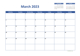 Calendar March 2023 for UK 02