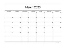 Calendar March 2023 for UK 05