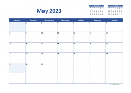 Calendar May 2023 for UK 02