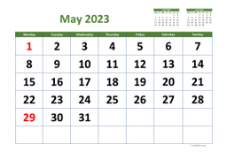 Calendar May 2023 for UK 03