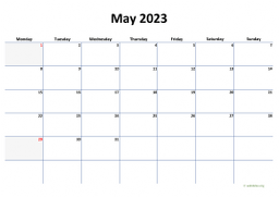 Calendar May 2023 for UK 04