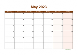 Calendar May 2023 for UK 06