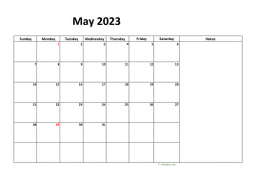 Calendar May 2023 for UK 08