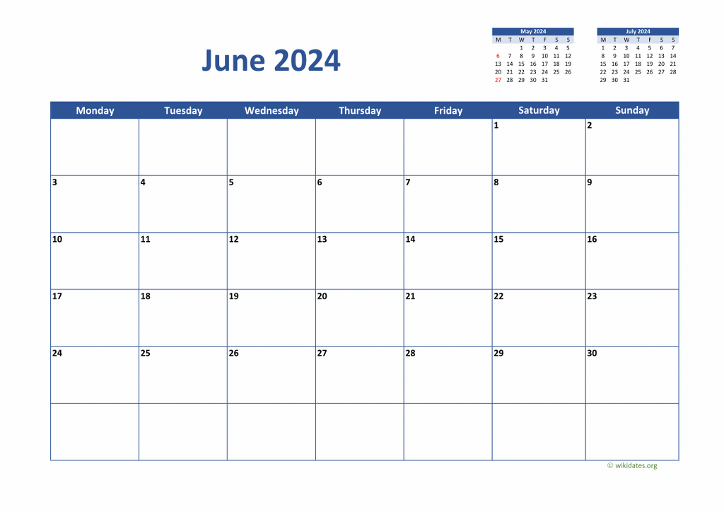 Calendar June 2024 - United Kingdom | Wikidates.org