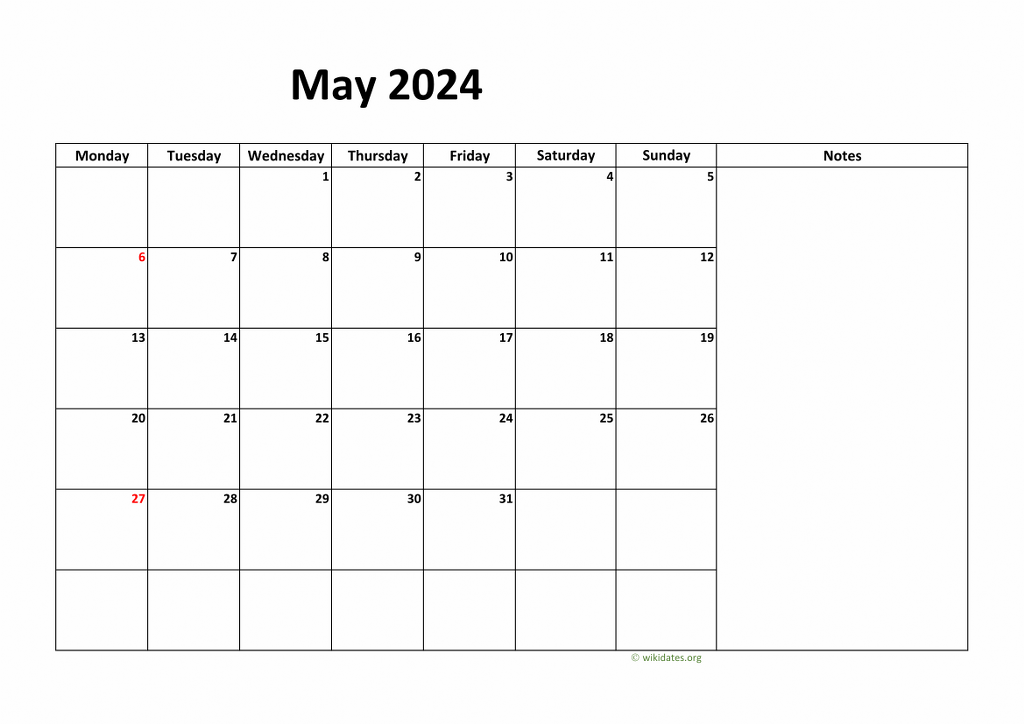 Calendar May 2024 United Kingdom