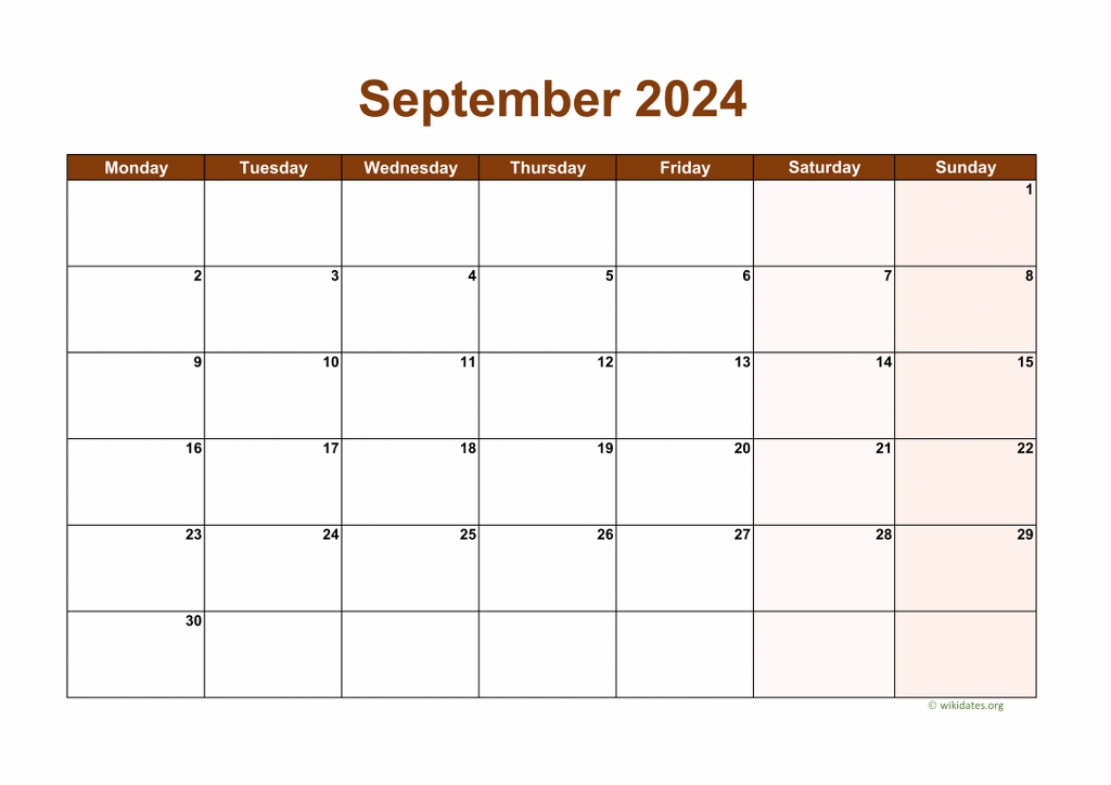 Calendar September 2024 - United Kingdom | Wikidates.org