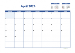 Calendar April 2024 for UK 02