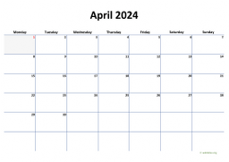 Calendar April 2024 for UK 04