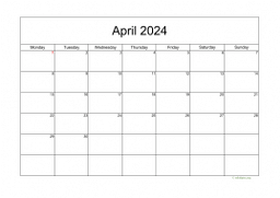Calendar April 2024 for UK 05