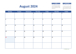 Calendar August 2024 for UK 02