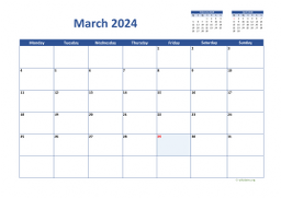 Calendar March 2024 for UK 02