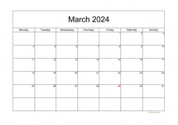 Calendar March 2024 for UK 05
