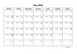 Calendar May 2024 for UK 01