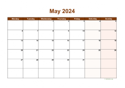 Calendar May 2024 for UK 06