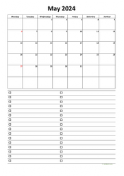 Calendar May 2024 for UK 07