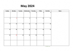 Calendar May 2024 for UK 08