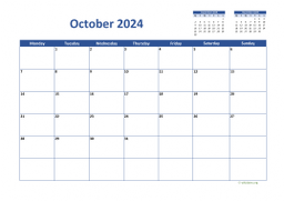Calendar October 2024 for UK 02