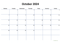 Calendar October 2024 for UK 04