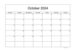 Calendar October 2024 for UK 05