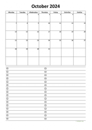 Calendar October 2024 for UK 07