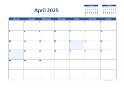 Calendar April 2025 for UK 02