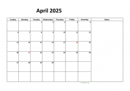 Calendar April 2025 for UK 08