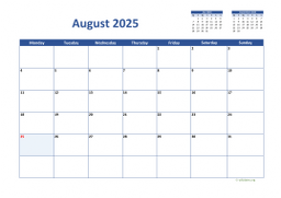 Calendar August 2025 for UK 02