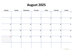 Calendar August 2025 for UK 04