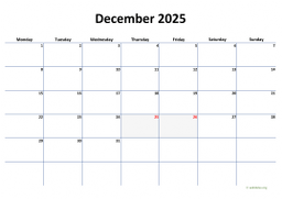 Calendar December 2025 for UK 04