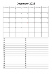 Calendar December 2025 for UK 07