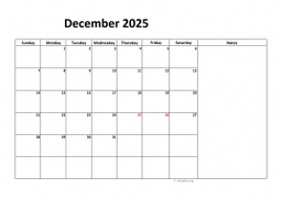 Calendar December 2025 for UK 08