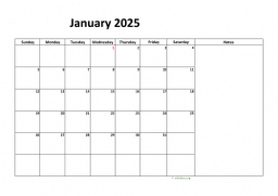 Calendar January 2025 for UK 08