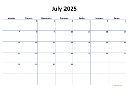 Calendar July 2025 for UK 04