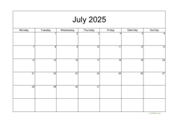 Calendar July 2025 for UK 05