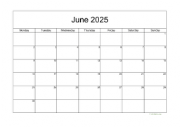 Calendar June 2025 for UK 05