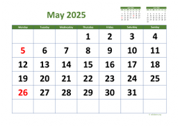 Calendar May 2025 for UK 03