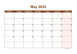 Calendar May 2025 for UK 06