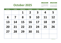 Calendar October 2025 for UK 03