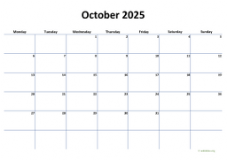 Calendar October 2025 for UK 04