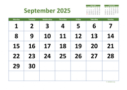 Calendar September 2025 for UK 03