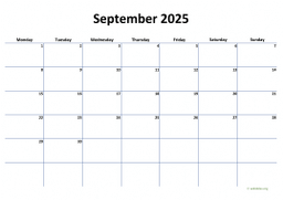 Calendar September 2025 for UK 04